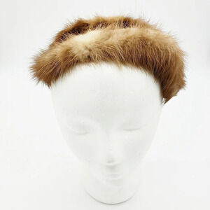 Vintage Hat | Brown Fur Fascinator With Bow